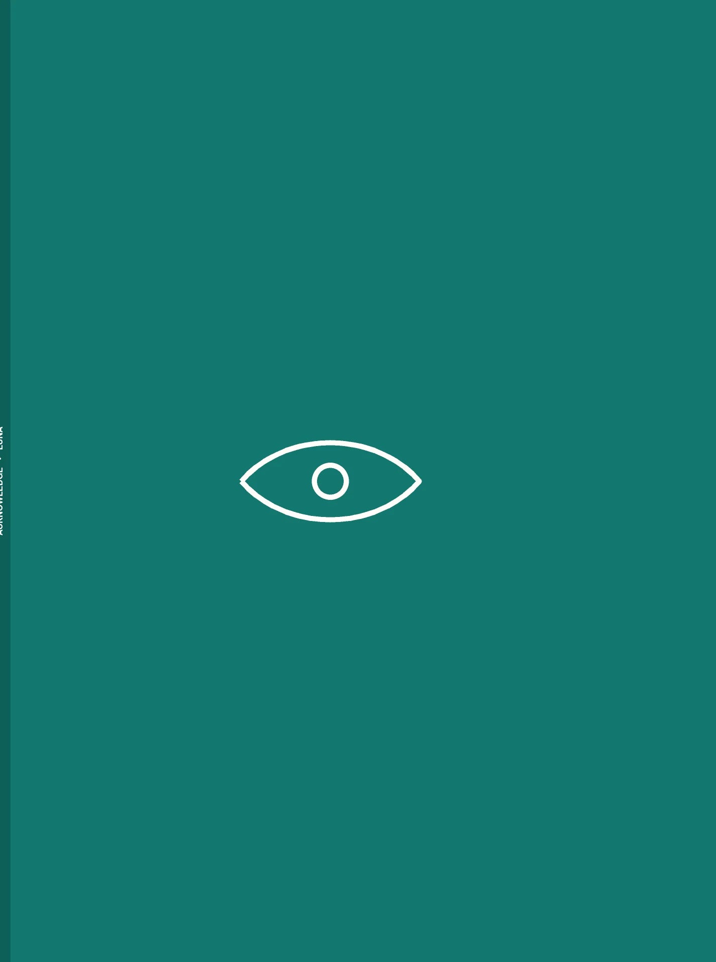Acknowledge Book One teal cover with white eye icon